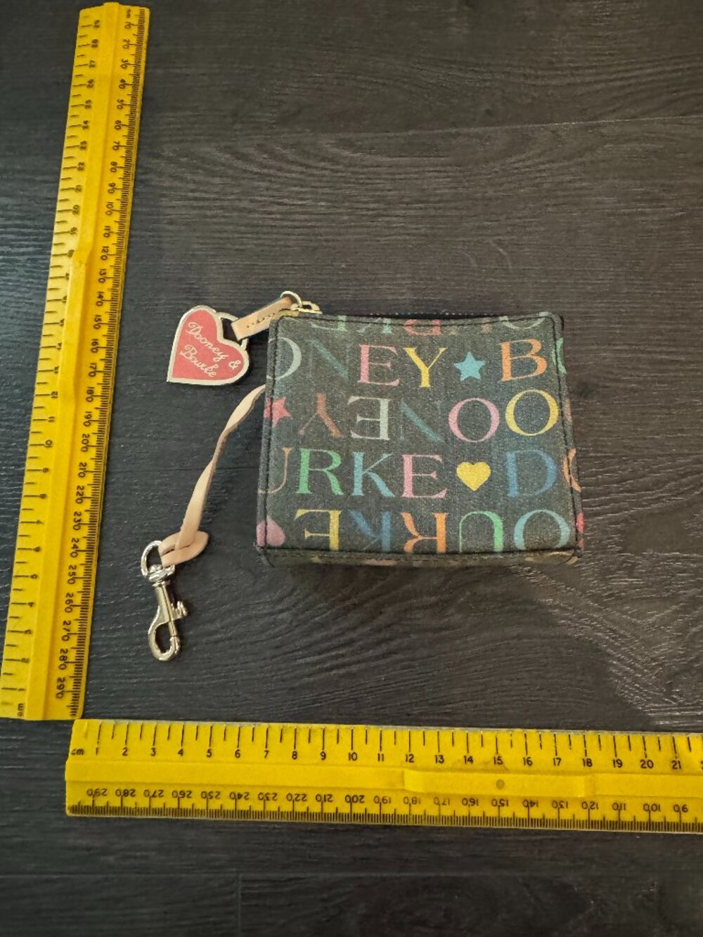 Dooney Bourke Y2K Vintage Credit Card Coin ID Wallet IT Rainbow Logo Monogram